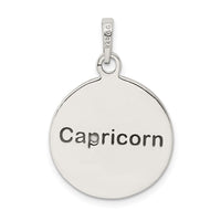 Sterling Silver Polished Antique Finish Capricorn Horoscope Zodiac Pendant