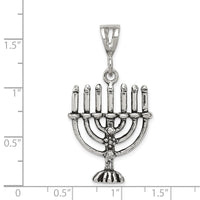 Sterling Silver Antiqued Menorah Charm