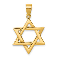 Sterling Silver Gold-tone Polished Star Of David Pendant