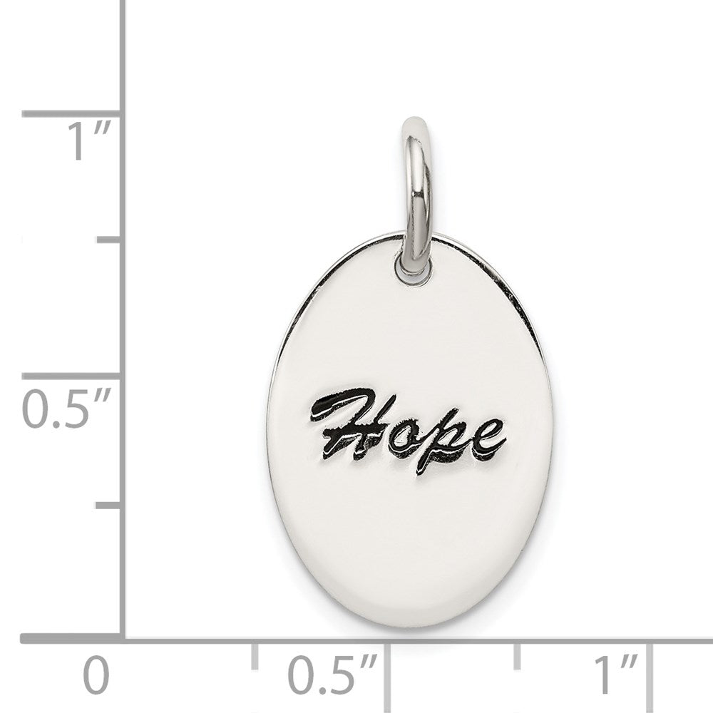Sterling Silver Polished Enamel Hope Pendant