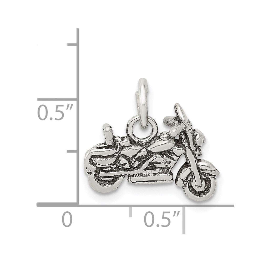 Sterling Silver Antiqued Motorcycle Charm