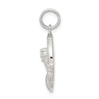 Sterling Silver Rhodium-plated CZ Irish Claddagh Pendant