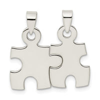Sterling Silver Polished Puzzle Pieces Pendant