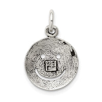 Sterling Silver Antiqued Smiley Face Charm