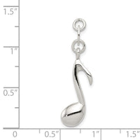 Sterling Silver Polished Music Note Charm