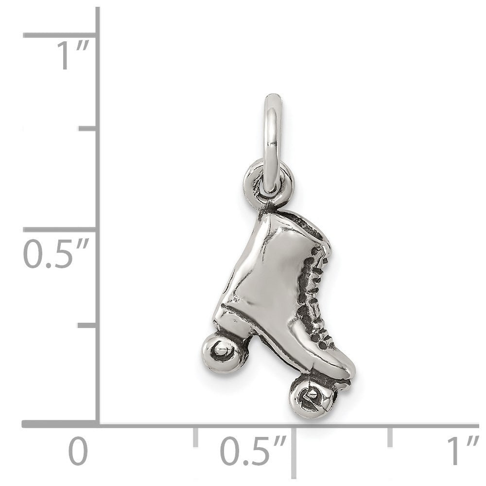 Sterling Silver Antiqued Roller-skate Charm