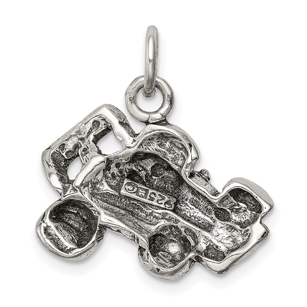 Sterling Silver Antiqued Go Kart Racer Charm