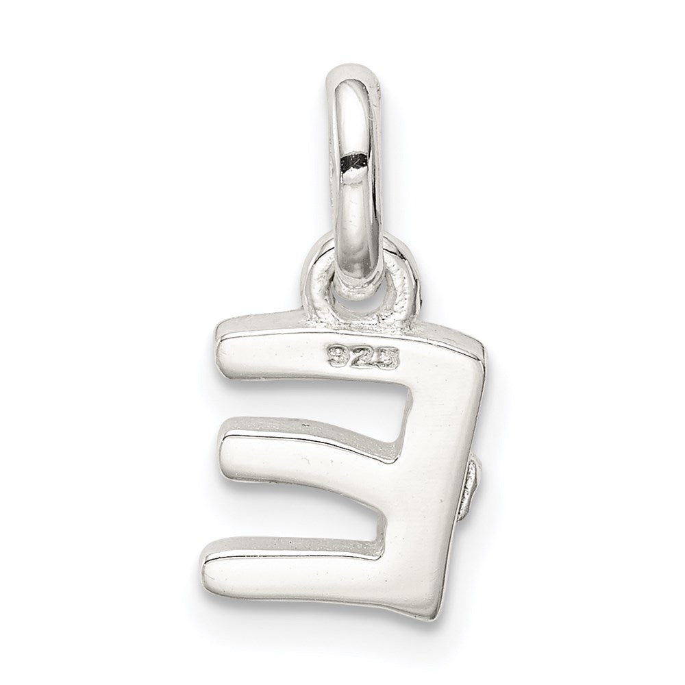 Sterling Silver Letter E with Enamel Pendant