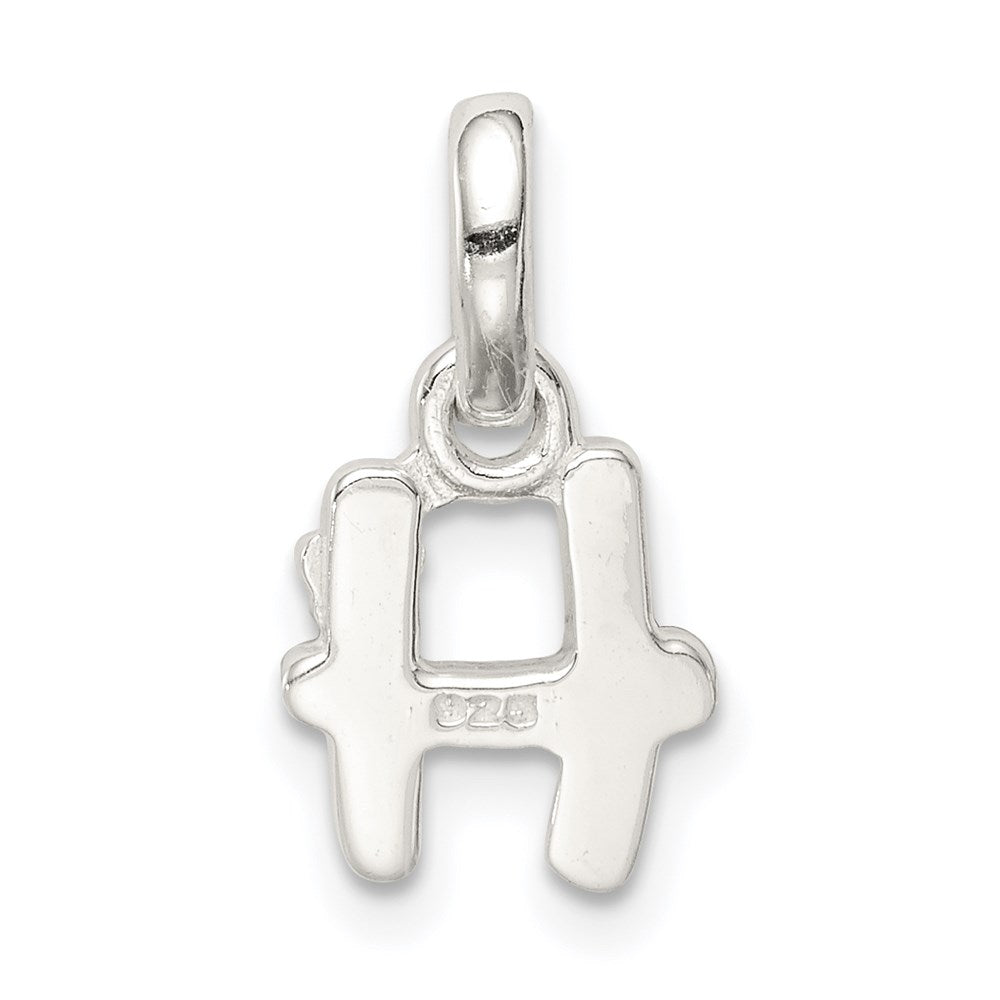Sterling Silver Letter H with Enamel Pendant