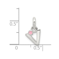 Sterling Silver Letter V with Enamel Pendant