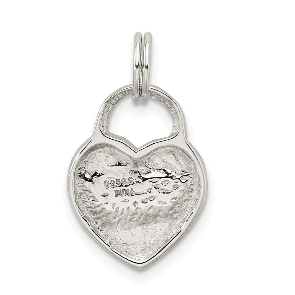 Sterling Silver Polished MOM Heart Charm