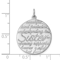 Sterling Silver Rhodium-plated Sister Pendant