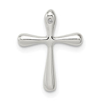 Sterling Silver Polished Diamond Cross Chain Slide