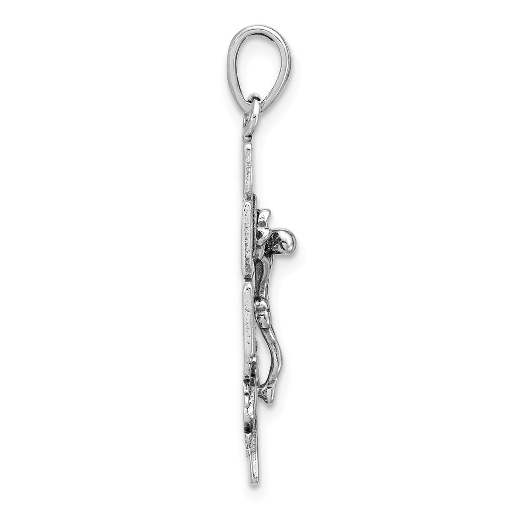 Sterling Silver Antiqued Mini Caravaca Crucifix Pendant