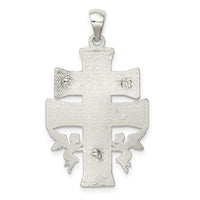 Sterling Silver Polished Mini Caravaca Crucifix Pendant