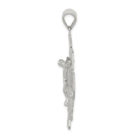 Sterling Silver Polished Large Caravaca INRI Crucifix Cross Pendant