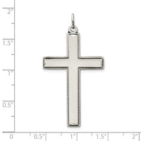 Sterling Silver Oxidized Cross w/ Prayer on Back Pendant
