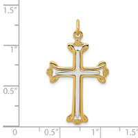 Sterling Silver Platinum-plated & Gold-tone Cross Pendant