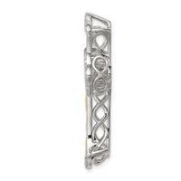 Sterling Silver Platinum-plated Plshed Gold-plated Vibrant CZ Cross Pendant