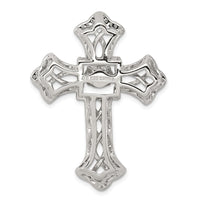 Sterling Silver Platinum-plated Plshed Gold-plated Vibrant CZ Cross Pendant
