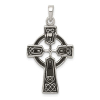 Sterling Silver Polished and Antiqued Celtic Cross Pendant