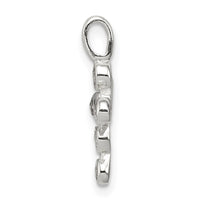 Sterling Silver Polished Cross CZ Charm