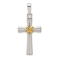 Sterling Silver & Gold-plated Polished Latin Cross Pendant
