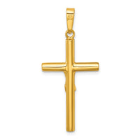 Sterling Silver Gold-tone Polished Crucifix Pendant