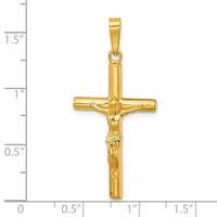 Sterling Silver Gold-tone Polished Crucifix Pendant