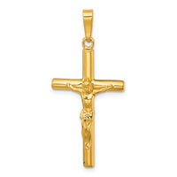 Sterling Silver Gold-tone Polished Crucifix Pendant