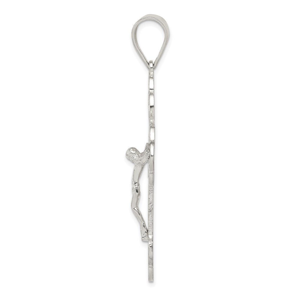 Sterling Silver Polished Crucifix Pendant