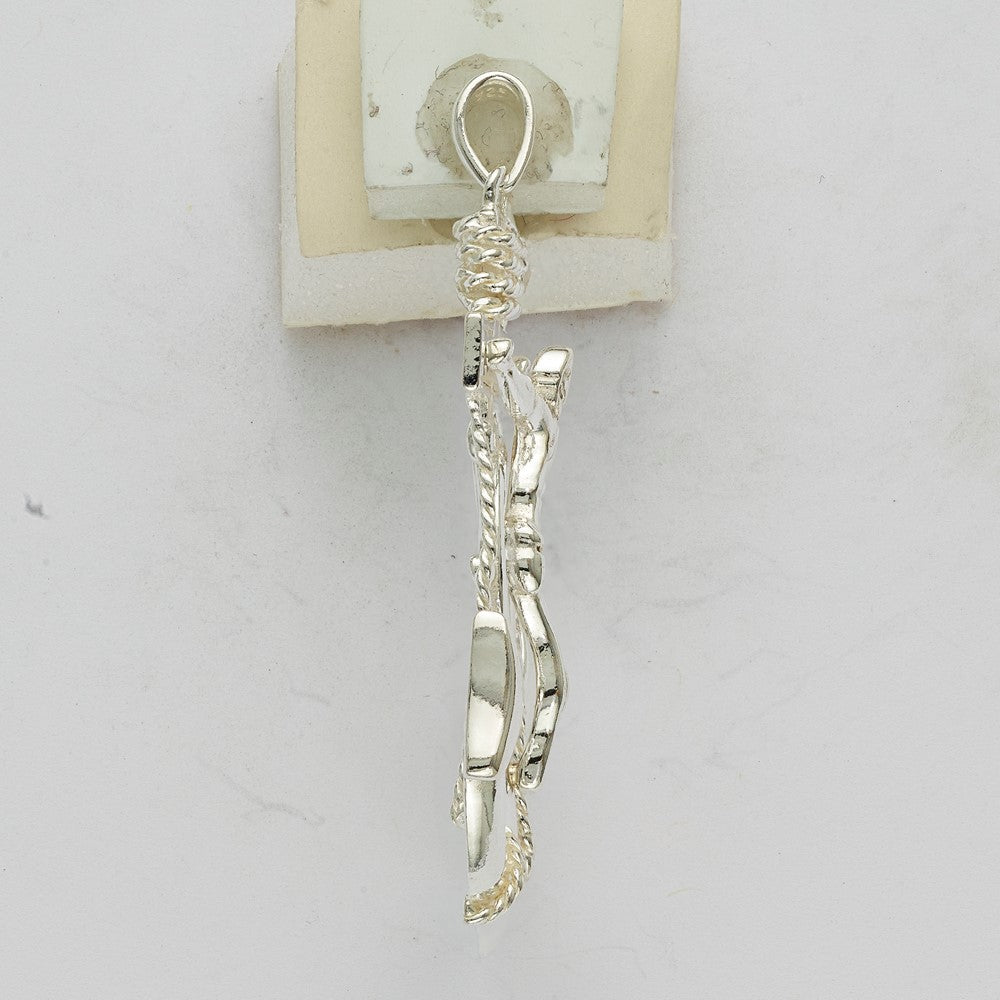 Sterling Silver Polished Mariner Crucifix Pendant