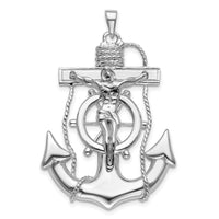 Sterling Silver Polished Mariner Crucifix Pendant