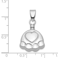 Sterling Silver Rhodium-plated Polished Puppy Paw Ash Holder Pendant