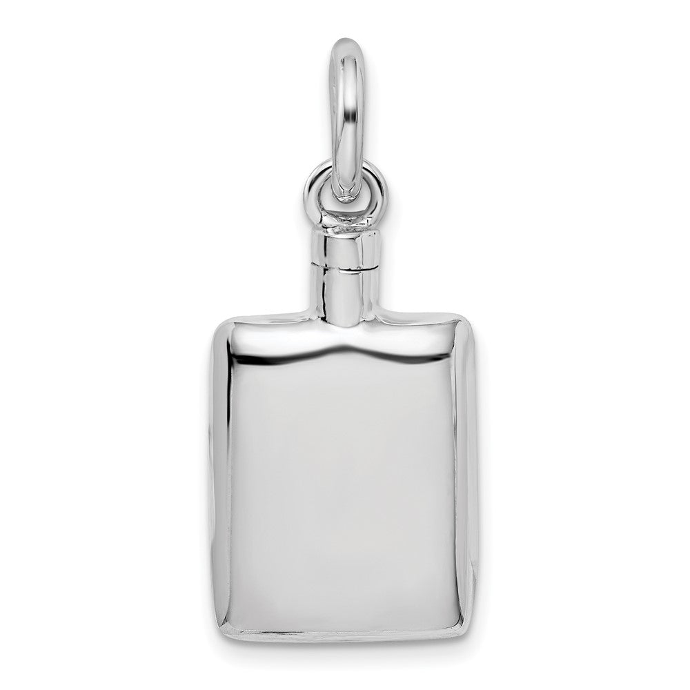 Sterling Silver Rhodium-plated Polished Rectangular Ash Holder Pendant