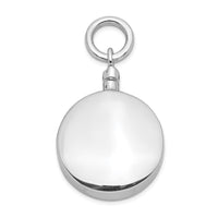 Sterling Silver Rhodium-plated Polished Round Ash Holder Pendant