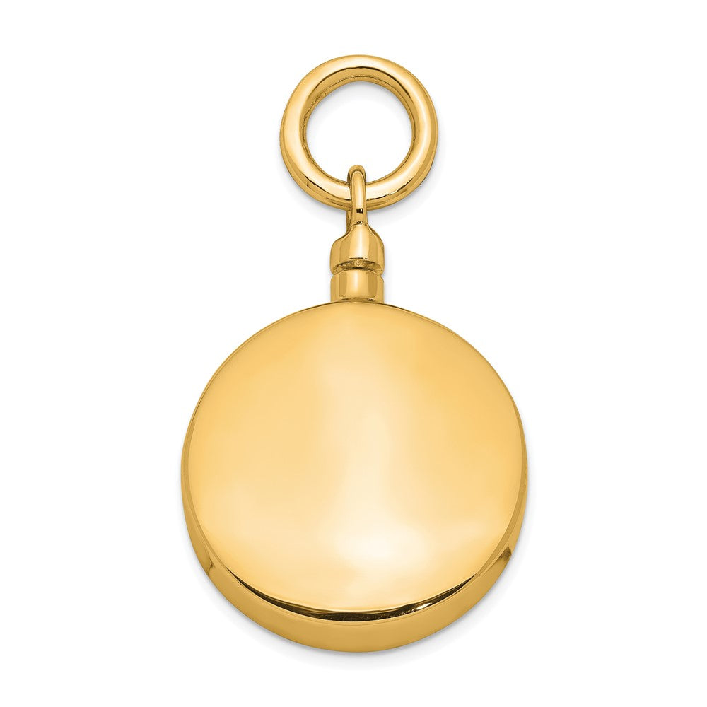 Sterling Silver Gold-plated Polished Round Ash Holder Pendant