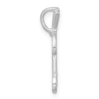 Sterling Silver Polished & Textured Letter H Initial Chain Slide
