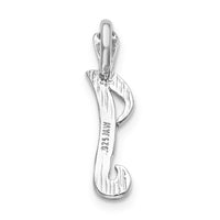 Sterling Silver Polished & Textured Letter I Initial Chain Slide