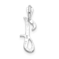 Sterling Silver Polished & Textured Letter J Initial Chain Slide