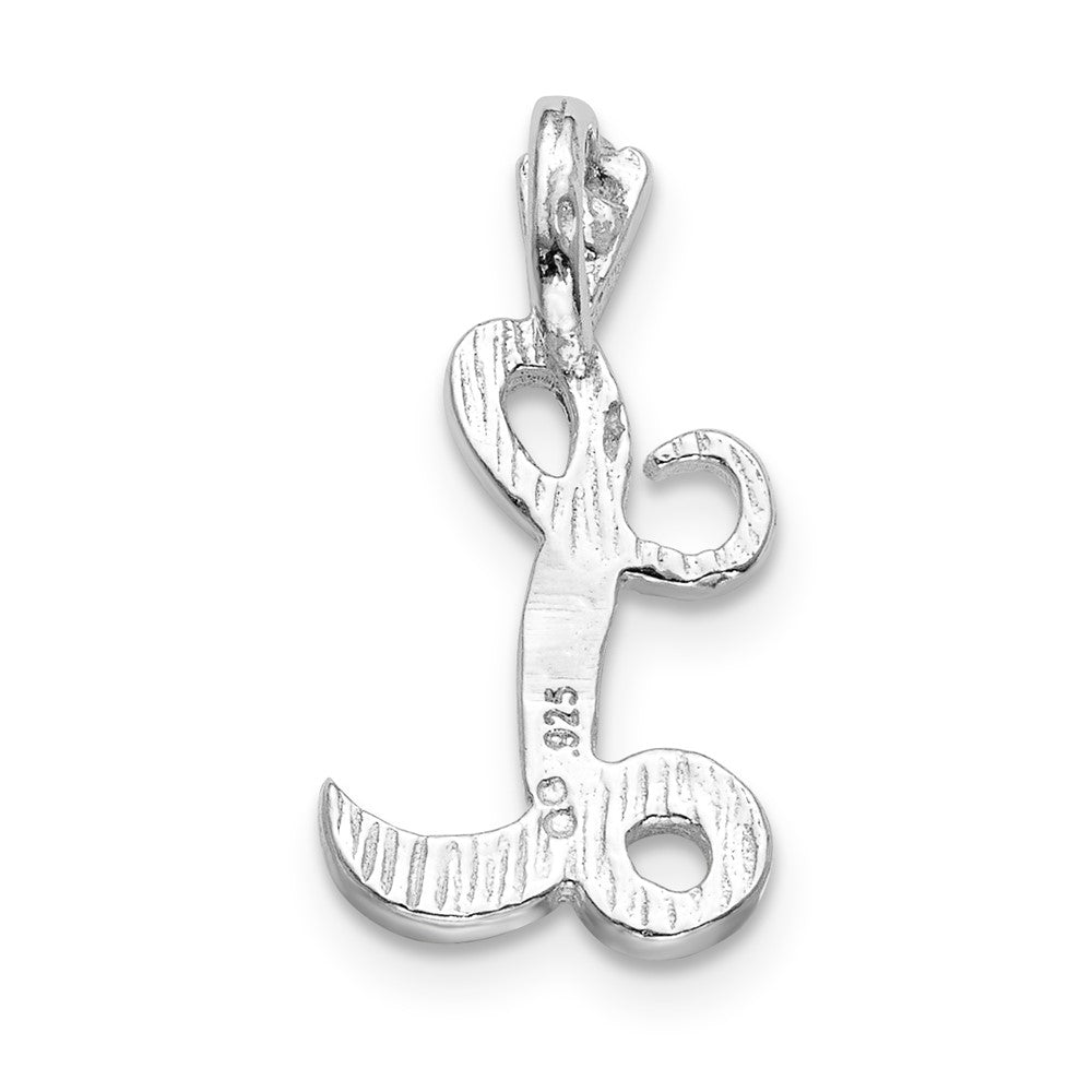 Sterling Silver Polished & Textured Letter L Initial Chain Slide
