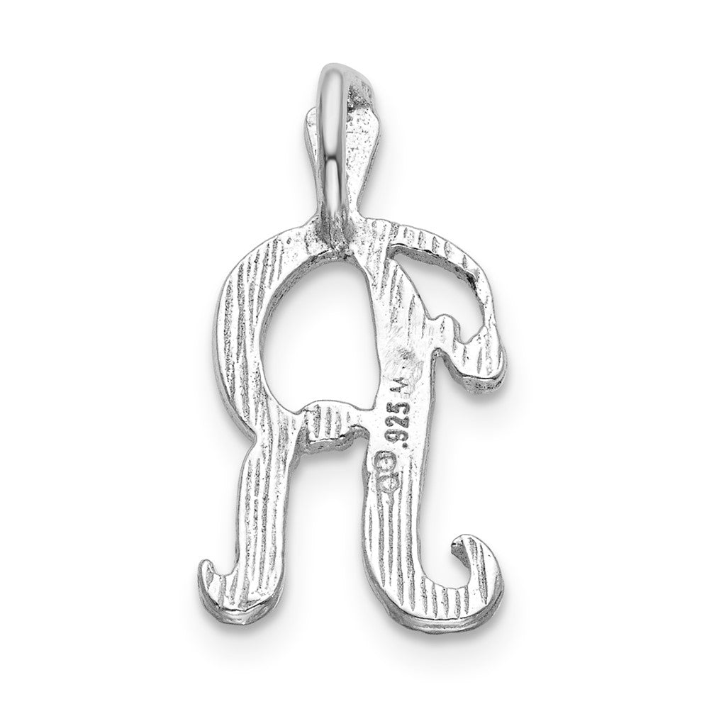 Sterling Silver Polished & Textured Letter R Initial Chain Slide