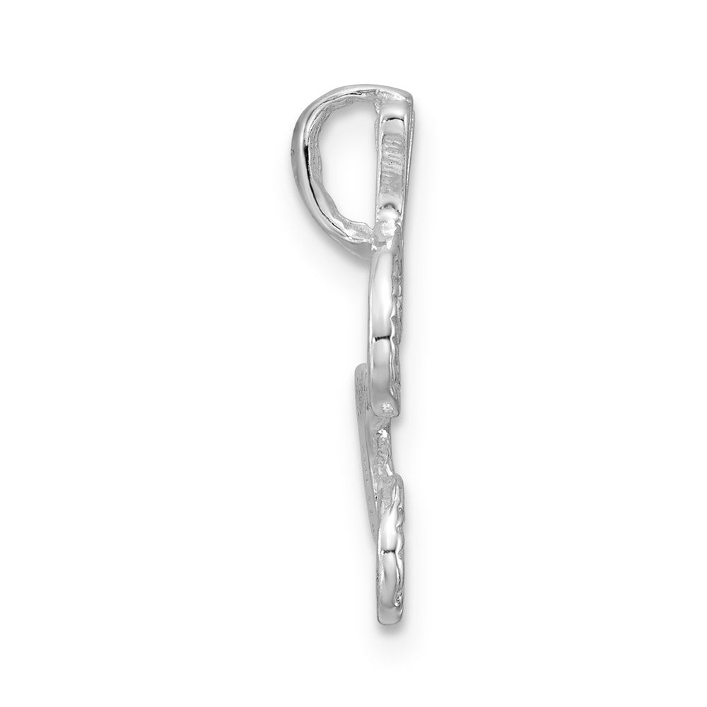 Sterling Silver Polished & Textured Letter S Initial Chain Slide