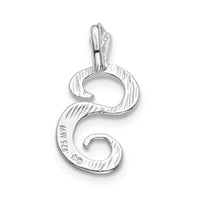 Sterling Silver Polished & Textured Letter S Initial Chain Slide