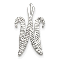 Sterling Silver Polished & Textured Letter W Initial Chain Slide
