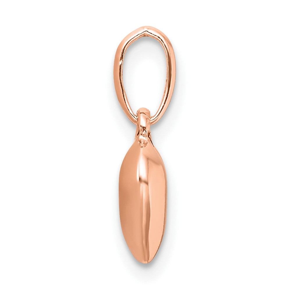 Sterling Silver Rose-tone Polished Puffed Heart Pendant