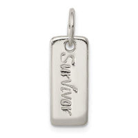 Sterling Silver Polished COURAGE/SURVIVOR Reversible Charm