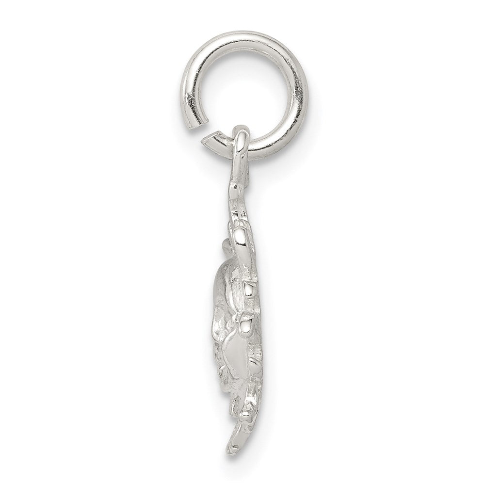 Sterling Silver Polished Face in Sun Pendant