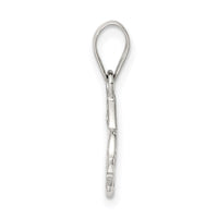 Sterling Silver Rhodium-plated Polished Bunny Pendant
