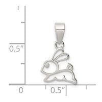 Sterling Silver Rhodium-plated Polished Bunny Pendant